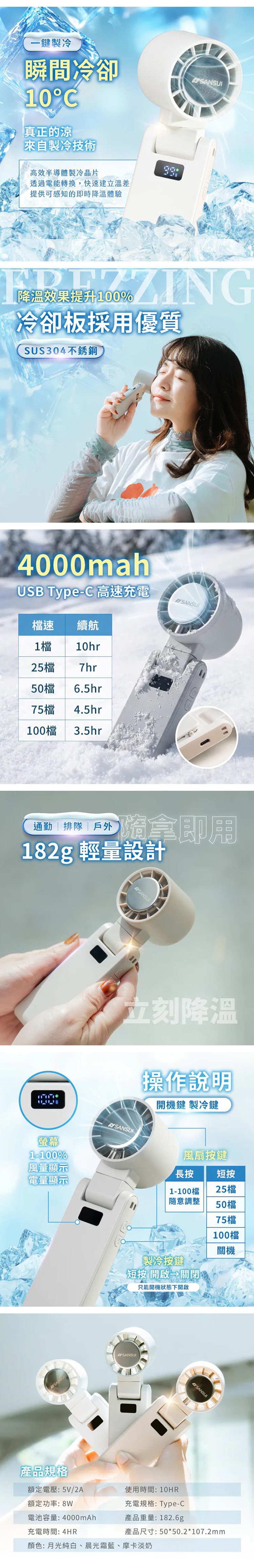 【SANSUI山水】冰旋風極涼旋轉製冷風扇/手持風扇(SDF-QQ8),GF2393,【SANSUI山水】冰旋風極涼旋轉製冷風扇/手持風扇(SDF-QQ8),全館商品,品牌分類,新品上市