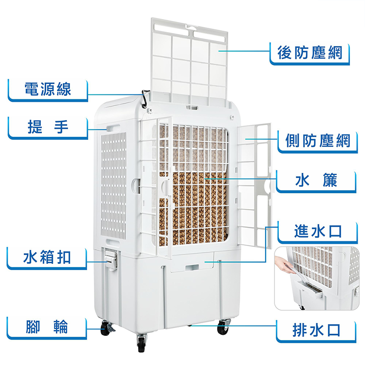 【大家源】分離式冰涼水冷扇 30L(TCY-893002),GF2430,【大家源】分離式冰涼水冷扇30L(TCY-893002),全館商品,品牌分類,新品上市