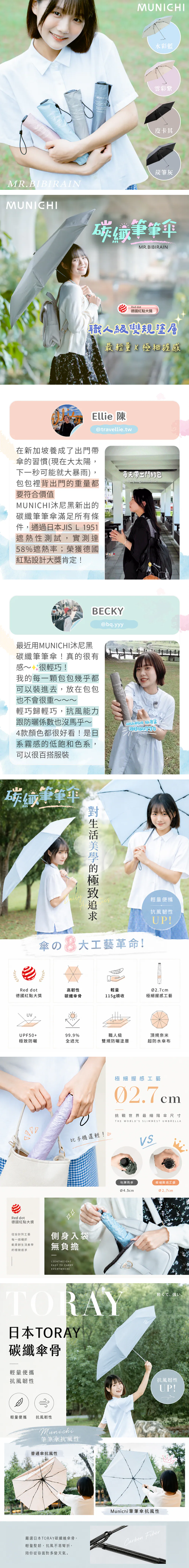★敬請期待。即將開搶★【MUNICHI沐尼黑】碳纖筆筆傘/摺疊傘 MR.BIBIRAIN,GF2476,★敬請期待。即將開搶★【MUNICHI沐尼黑】碳纖筆筆傘/摺疊傘MR.BIBIRAIN,全館商品,生活用品,新品上市