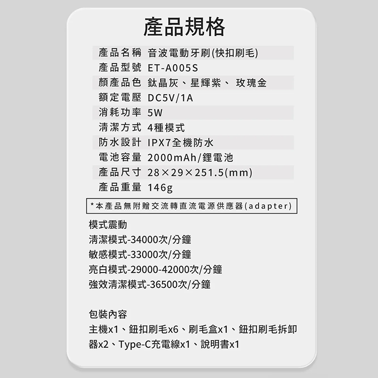 ★敬請期待。即將開搶★【G-PLUS】GP霸扣 快扣刷毛音波電動牙刷 (ET-A005S )（內附刷毛一盒）,GF2620,★敬請期待。即將開搶★【G-PLUS】GP霸扣快扣刷毛音波電動牙刷(ET-A005S)（內附刷毛一盒）,品牌分類,新品上市,質感家電