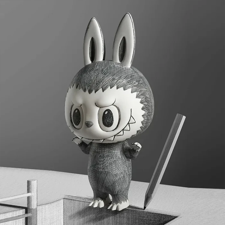 【POPMART】MEGA LABUBU 1000% 素描,PP9011,【POPMART】MEGALABUBU1000%素描,全館商品,授權卡通,泡泡瑪特