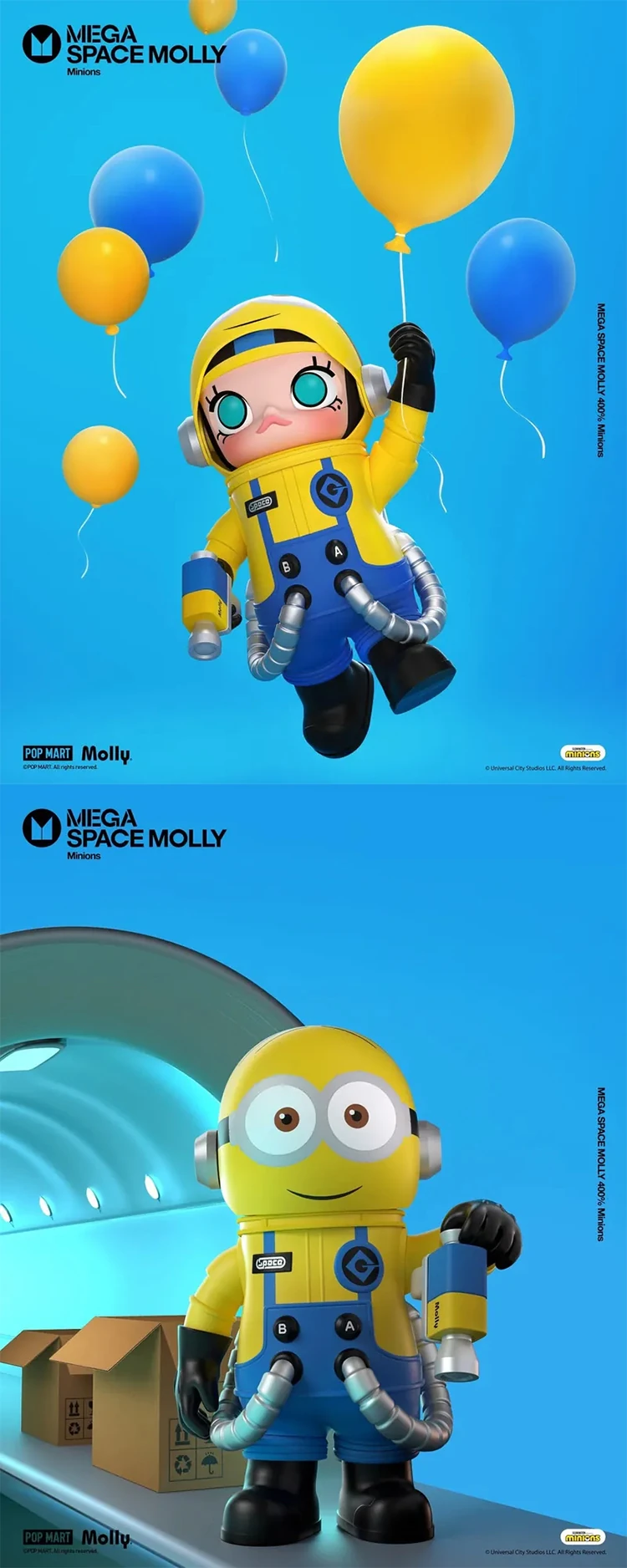 【POPMART】MEGA SPACE MOLLY 400%小小兵,PP9020,【POPMART】MEGASPACEMOLLY400%小小兵,全館商品,授權卡通,泡泡瑪特