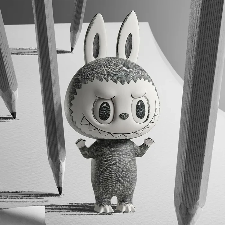 【POPMART】MEGA LABUBU 400% 素描,PP9022,【POPMART】MEGALABUBU400%素描,全館商品,授權卡通,泡泡瑪特