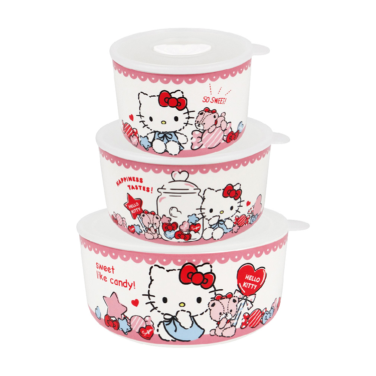 ★敬請期待。即將開搶★【三麗鷗】HELLO KITTY 三入保鮮碗 (糖果款/ 櫻花款)