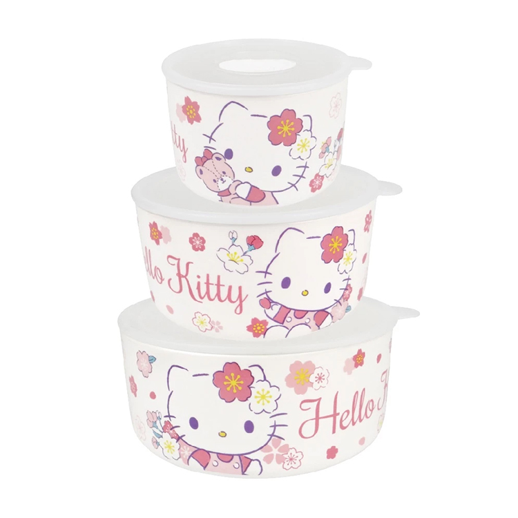 ★敬請期待。即將開搶★【三麗鷗】HELLO KITTY 三入保鮮碗 (糖果款/ 櫻花款)